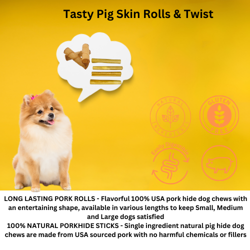 Rolled or Twisted Pig Skin 8 count