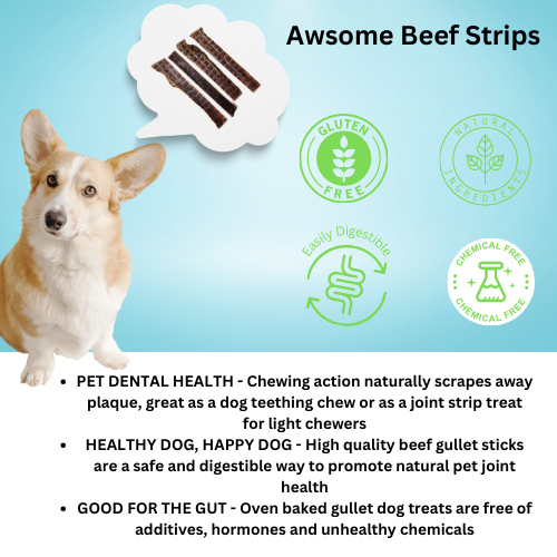 Beef Gullet Strips 8 Count Dog Chew