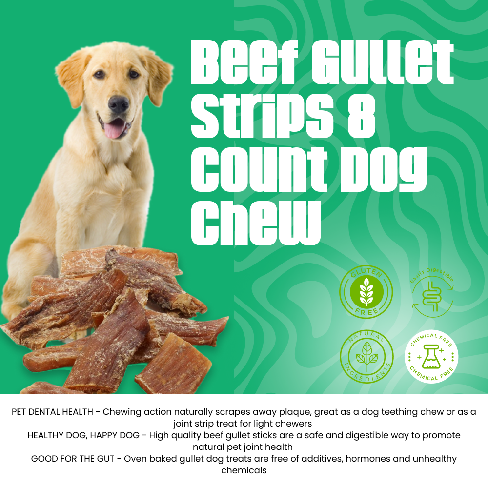 Beef Gullet Strips 8 Count Dog Chew