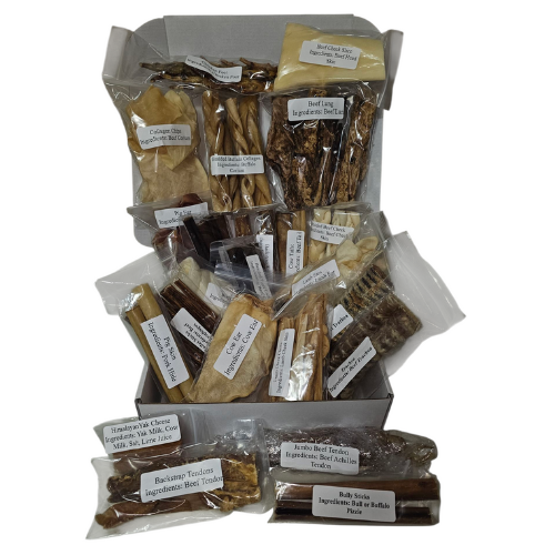 Deluxe Chomper Treat Box 60 Variety Hard Dog Chews