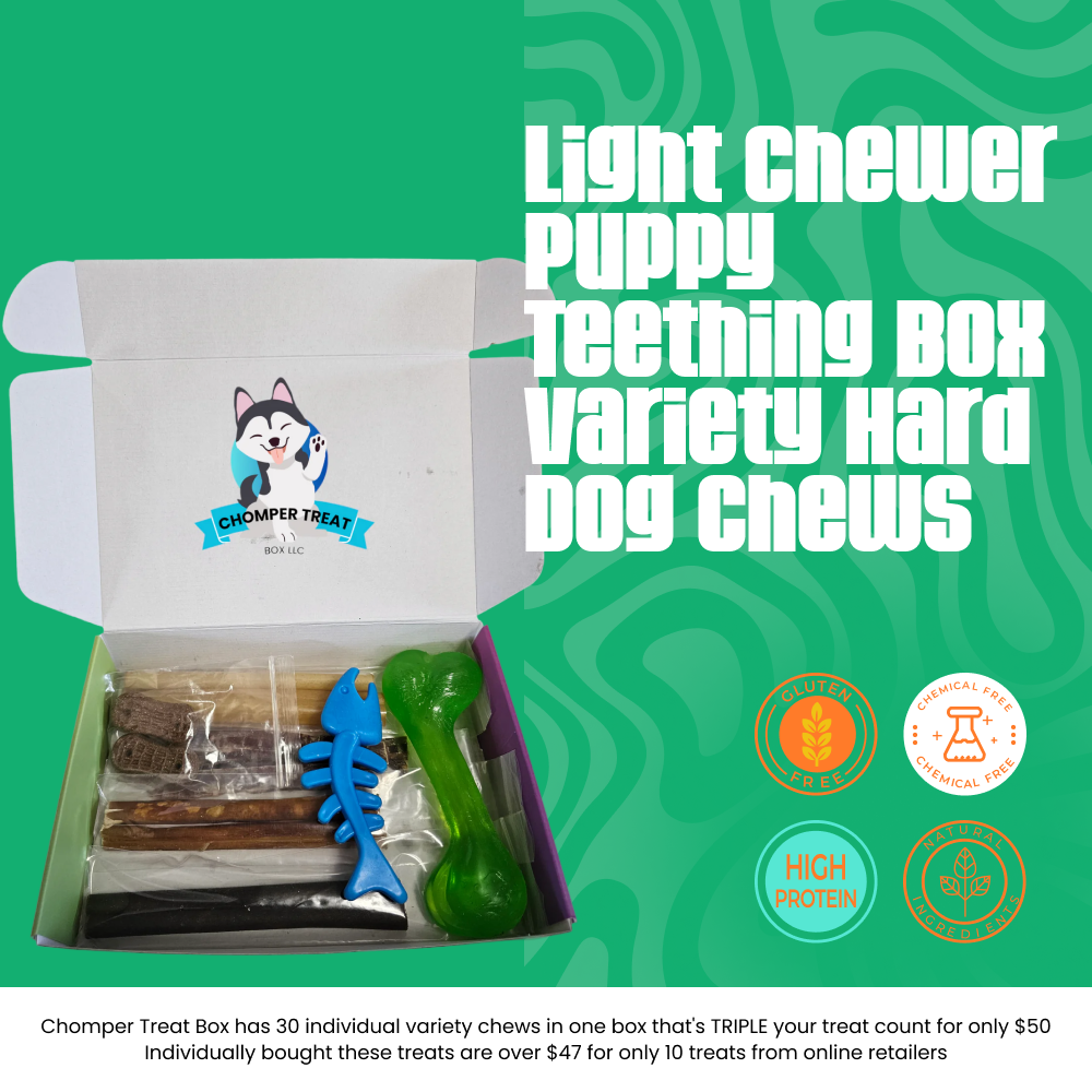 Light Chewer Puppy Box – 16 Easy to Digest Teething Chews