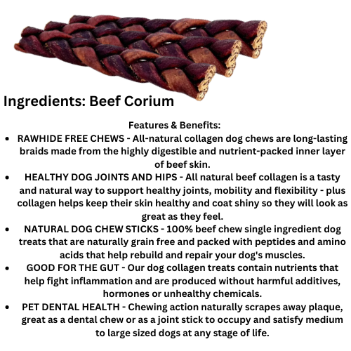 Beef Collagen Braids 8 count